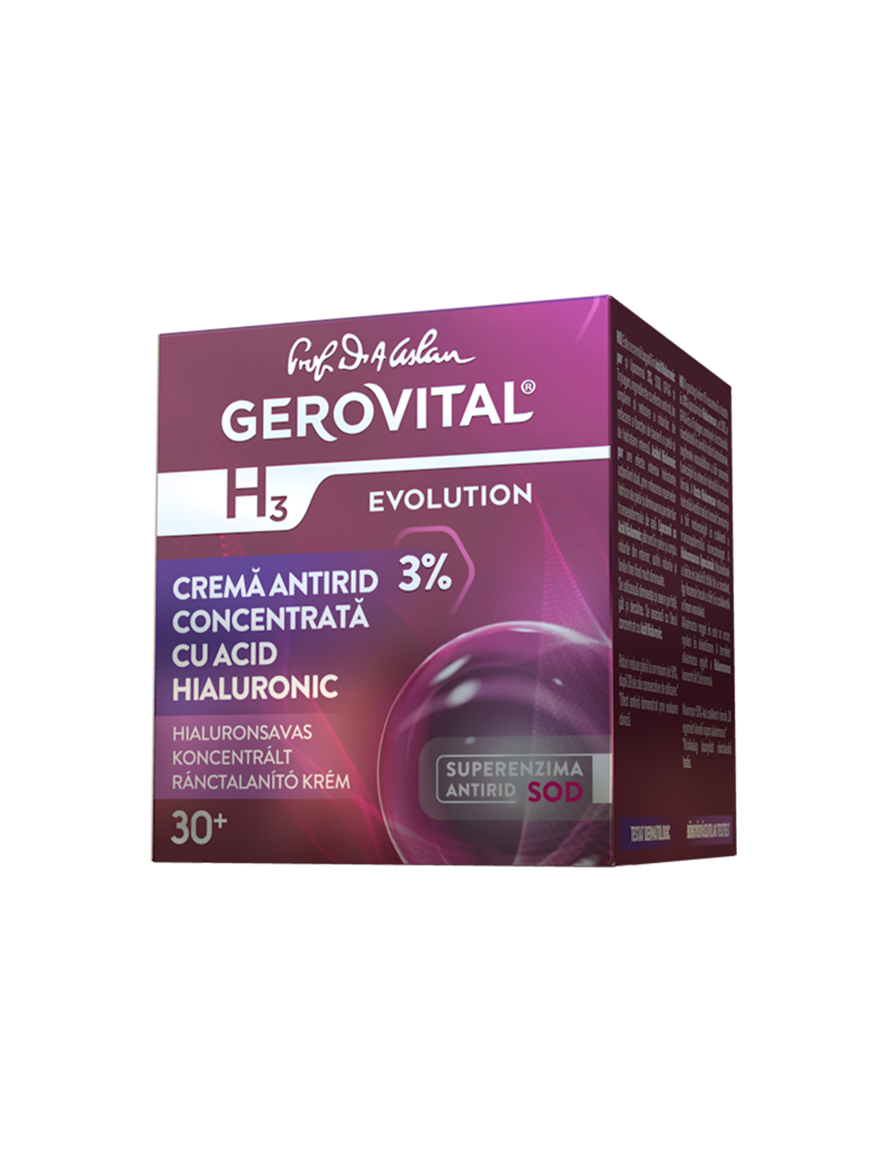 Anti-wrinkle cream concentrated with hyaluronic acid 3%